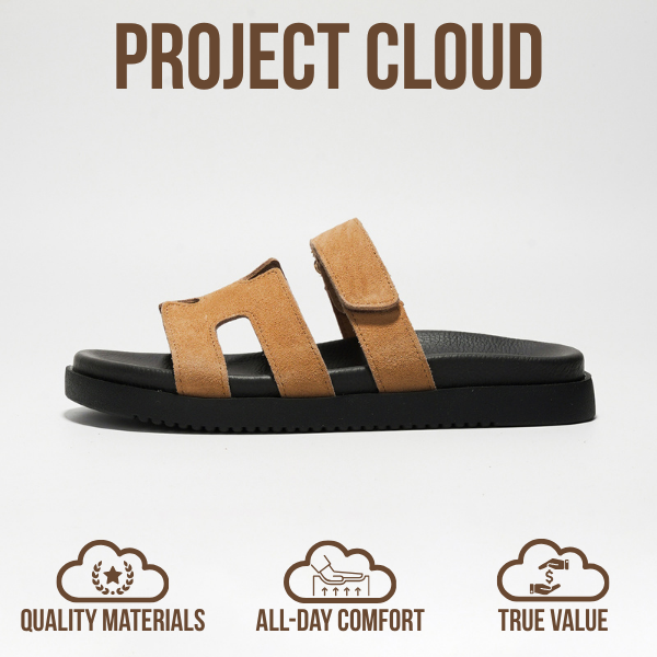 Sandalias Mayven de Project Cloud: sandalias planas de cuero, elegantes. 