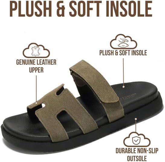 Project Cloud Women's | 100% Genuine Leather Women's Sandals | Plush Soft Insole | Lightweight | Non-Slip - Mayvy - Project Cloud - Sandals -Shop Project Cloud premium footwear Now!
