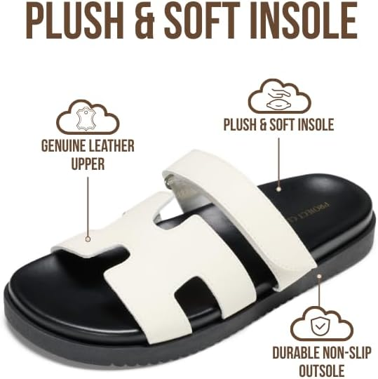 Project Cloud Women's | 100% Genuine Leather Women's Sandals | Plush Soft Insole | Lightweight | Non-Slip - Mayvy - Project Cloud - Sandals -Shop Project Cloud premium footwear Now!