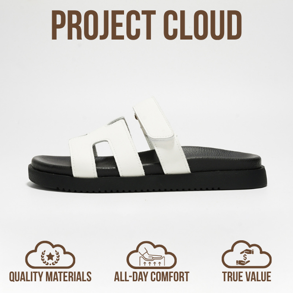 Sandalias Mayven de Project Cloud: sandalias planas de cuero, elegantes. 