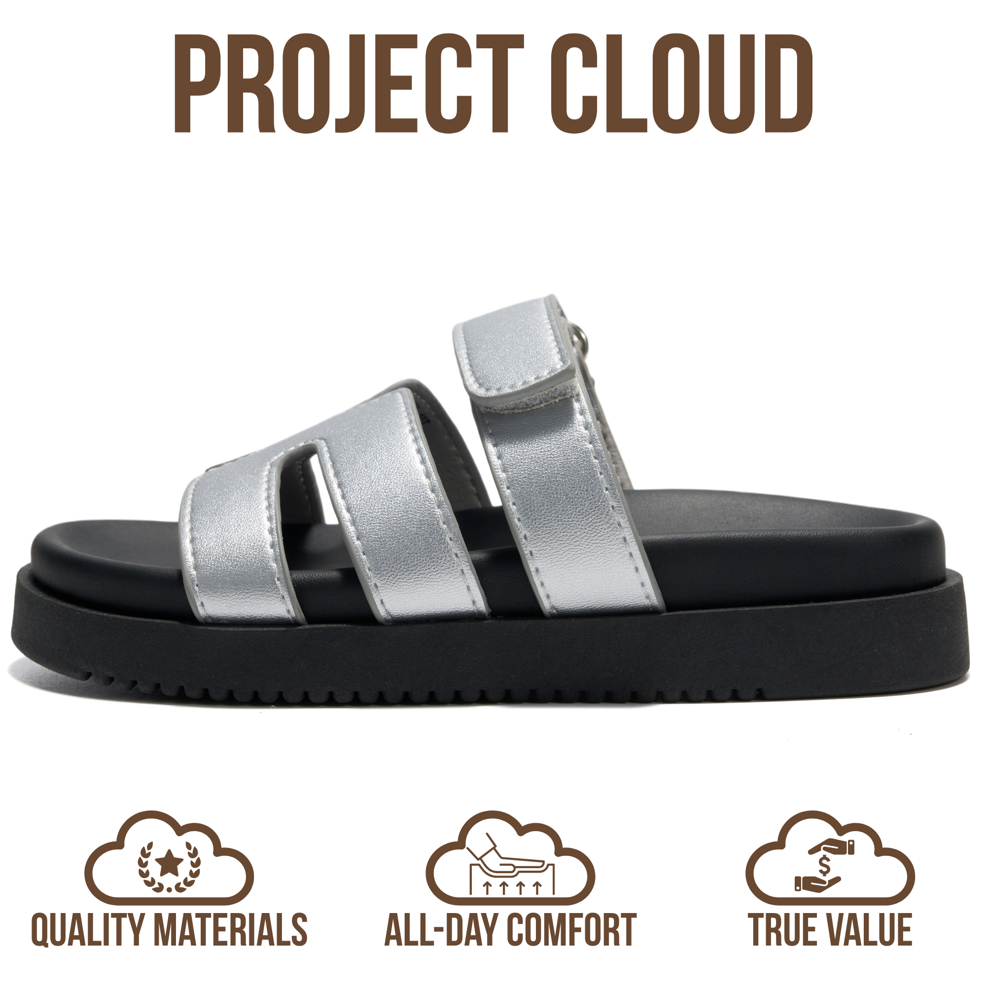 Project Cloud Kids Sandals | 100% Genuine Leather Sandals for Girls | Plush & Soft Insole | Lightweight | Non-Slip - Mayvy Kids