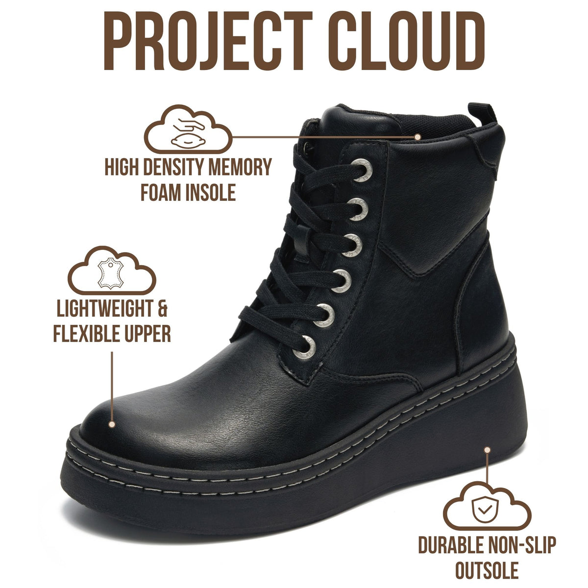 Project Cloud Women's | Genuine Suede Leather Ankle Boots | Smart Foam | Lightweight | Non-Slip Mckenzie