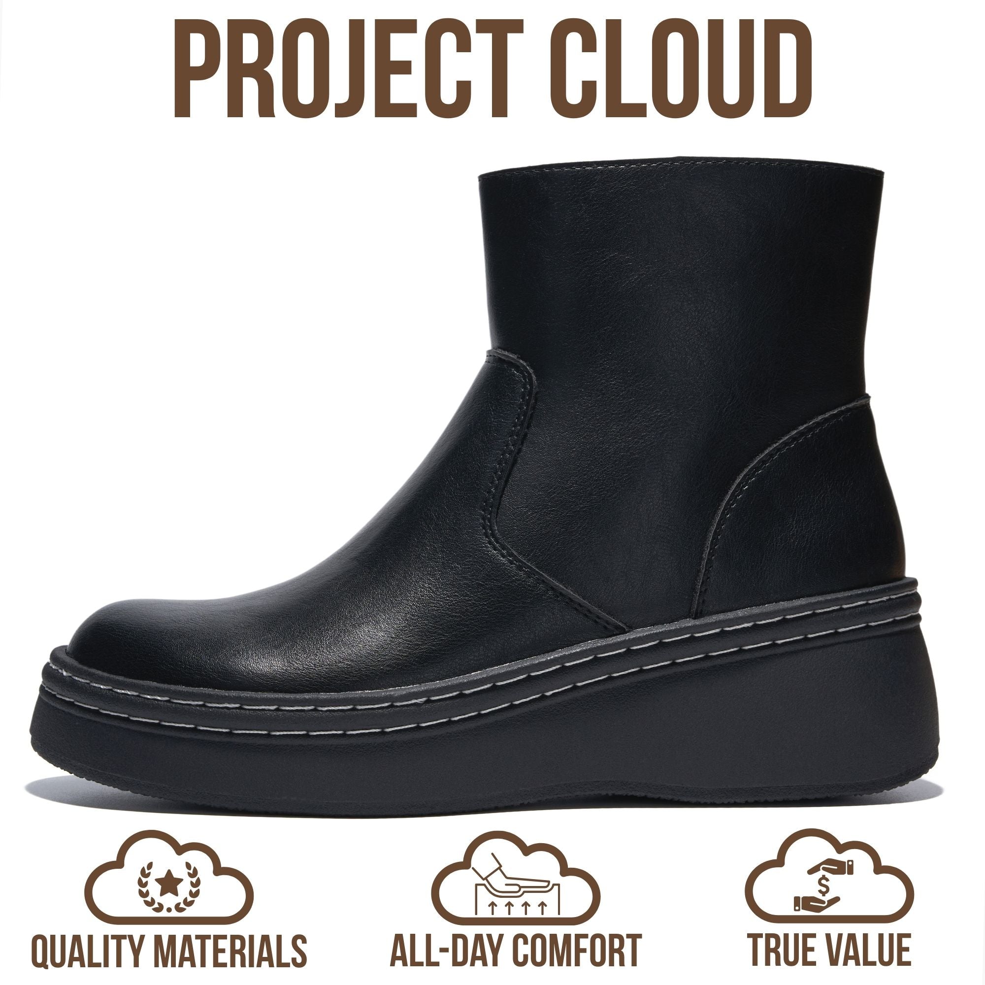 Project Cloud Women's | Genuine Suede Leather Ankle Boots | Smart Foam | Lightweight | Non-Slip Mia