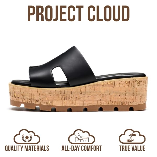 Project Cloud Women's | Genuine Leather Wedge Sandals | Memory Foam | Lightweight | Non-Slip - Mila - Project Cloud - Sandals -Shop Project Cloud premium footwear Now!