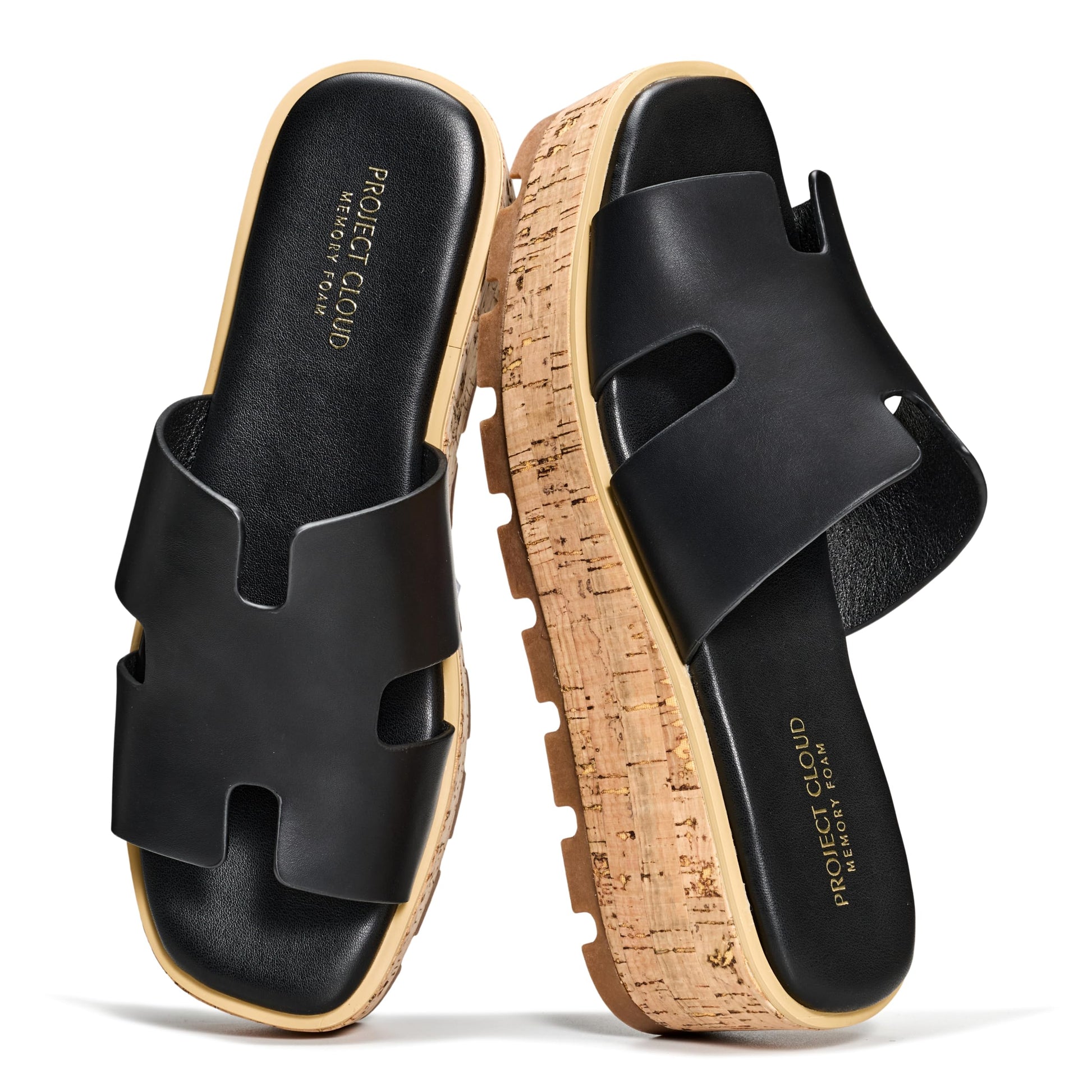Project Cloud Women's | Genuine Leather Wedge Sandals | Memory Foam | Lightweight | Non-Slip - Mila - Project Cloud - Sandals -Shop Project Cloud premium footwear Now!