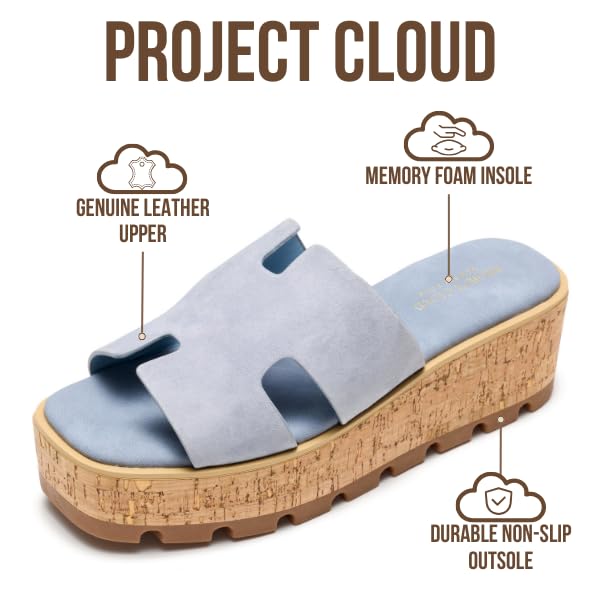 Project Cloud Women's | Genuine Leather Wedge Sandals | Memory Foam | Lightweight | Non-Slip - Mila - Project Cloud - Sandals -Shop Project Cloud premium footwear Now!