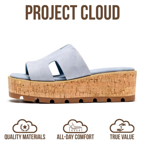 Project Cloud Women's | Genuine Leather Wedge Sandals | Memory Foam | Lightweight | Non-Slip - Mila - Project Cloud - Sandals -Shop Project Cloud premium footwear Now!