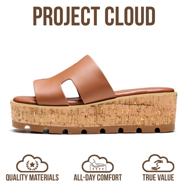 Project Cloud Women's | Genuine Leather Wedge Sandals | Memory Foam | Lightweight | Non-Slip - Mila - Project Cloud - Sandals -Shop Project Cloud premium footwear Now!