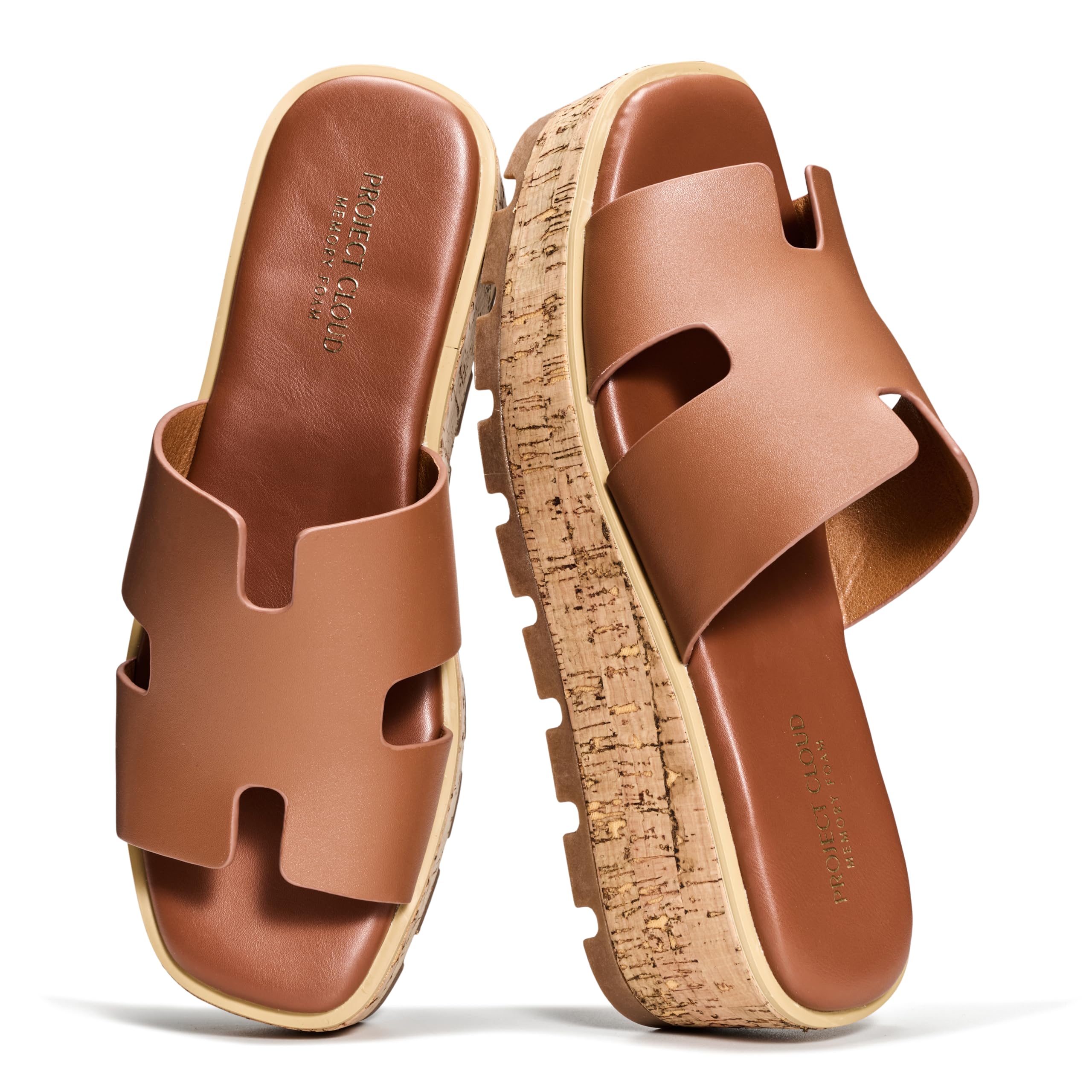 Project Cloud Women's | Genuine Leather Wedge Sandals | Memory Foam | Lightweight | Non-Slip - Mila - Project Cloud - Sandals -Shop Project Cloud premium footwear Now!