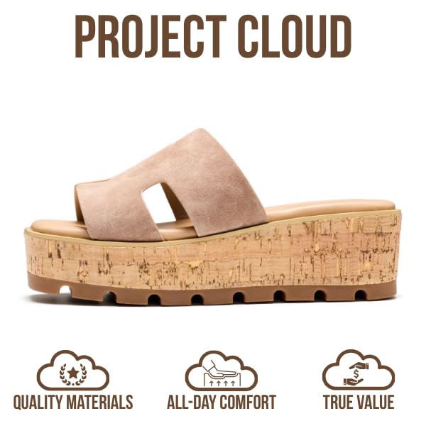 Project Cloud Women's | Genuine Leather Wedge Sandals | Memory Foam | Lightweight | Non-Slip - Mila - Project Cloud - Sandals -Shop Project Cloud premium footwear Now!