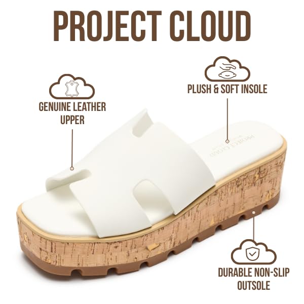 Project Cloud Women's | Genuine Leather Wedge Sandals | Memory Foam | Lightweight | Non-Slip - Mila - Project Cloud - Sandals -Shop Project Cloud premium footwear Now!