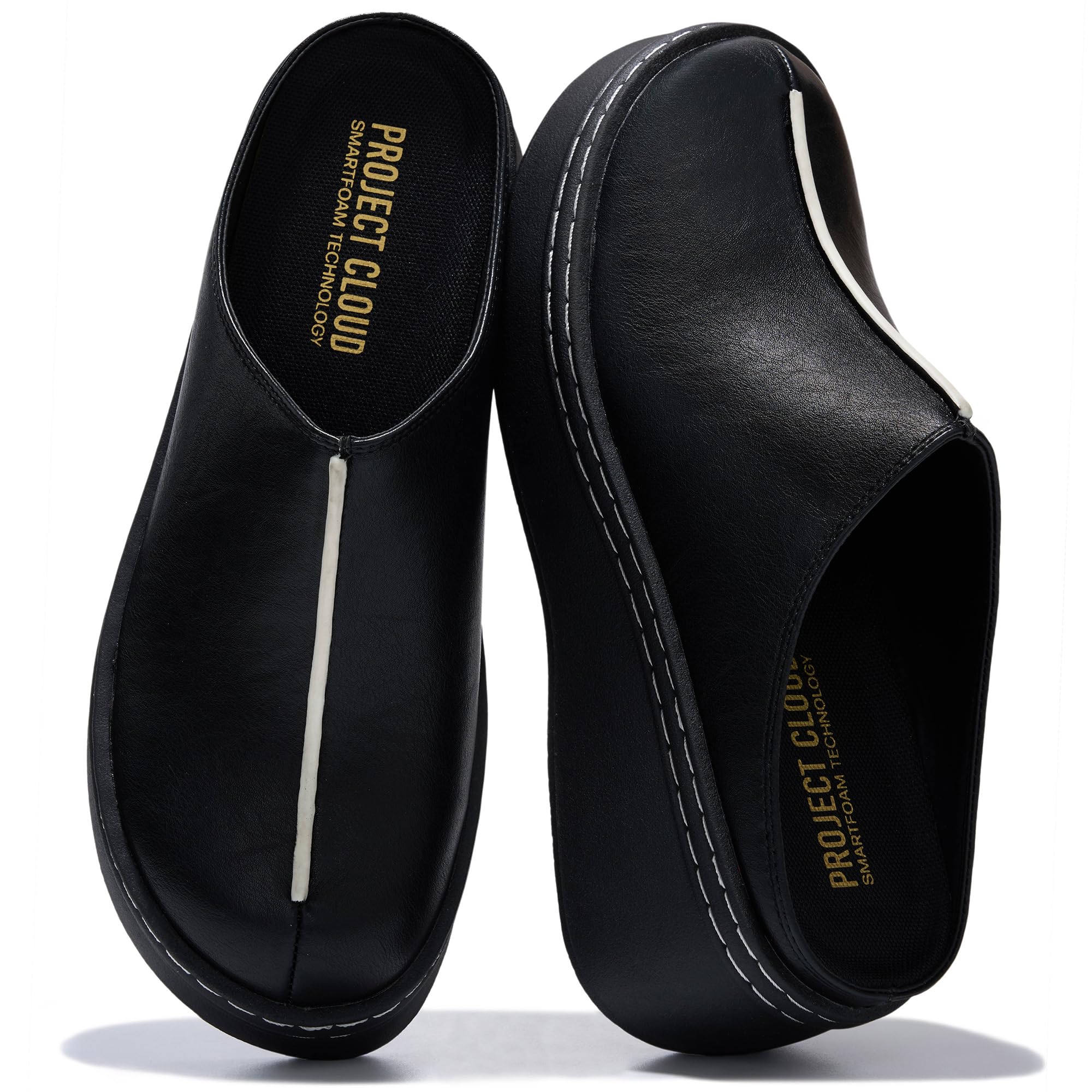 Project Cloud Women's | Genuine Leather Platform Clogs | Smart Foam Insole | Lightweight | Non-Slip - Mix