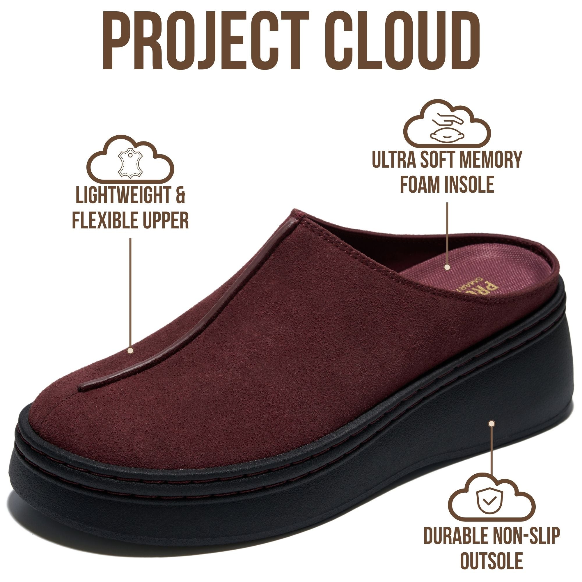 Project Cloud Women's | Genuine Leather Platform Clogs | Smart Foam Insole | Lightweight | Non-Slip - Mix