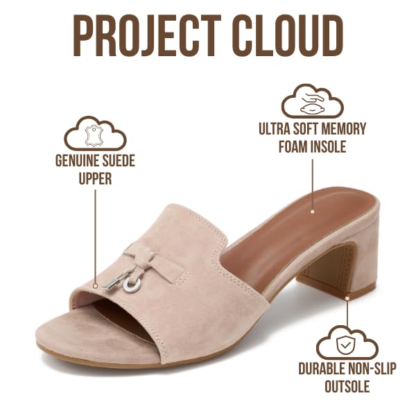 Project Cloud Women's | Genuine Leather Women Sandals Dressy| Memory Foam | Lightweight | Non-Slip - Monaco - Project Cloud - Sandals -Shop Project Cloud premium footwear Now!