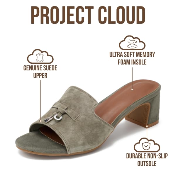 Project Cloud Women's | Genuine Leather Women Sandals Dressy| Memory Foam | Lightweight | Non-Slip - Monaco - Project Cloud - Sandals -Shop Project Cloud premium footwear Now!