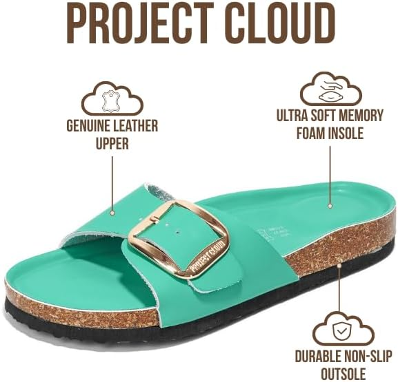 Project Cloud Women's | 100% Genuine Leather Women Sandals | Memory Foam | Lightweight | Non-Slip - Mykonos - Project Cloud - Sandals -Shop Project Cloud premium footwear Now!