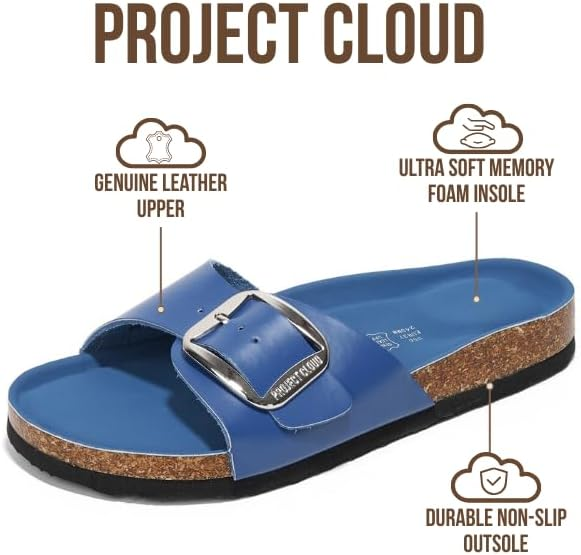 Project Cloud Women's | 100% Genuine Leather Women Sandals | Memory Foam | Lightweight | Non-Slip - Mykonos - Project Cloud - Sandals -Shop Project Cloud premium footwear Now!