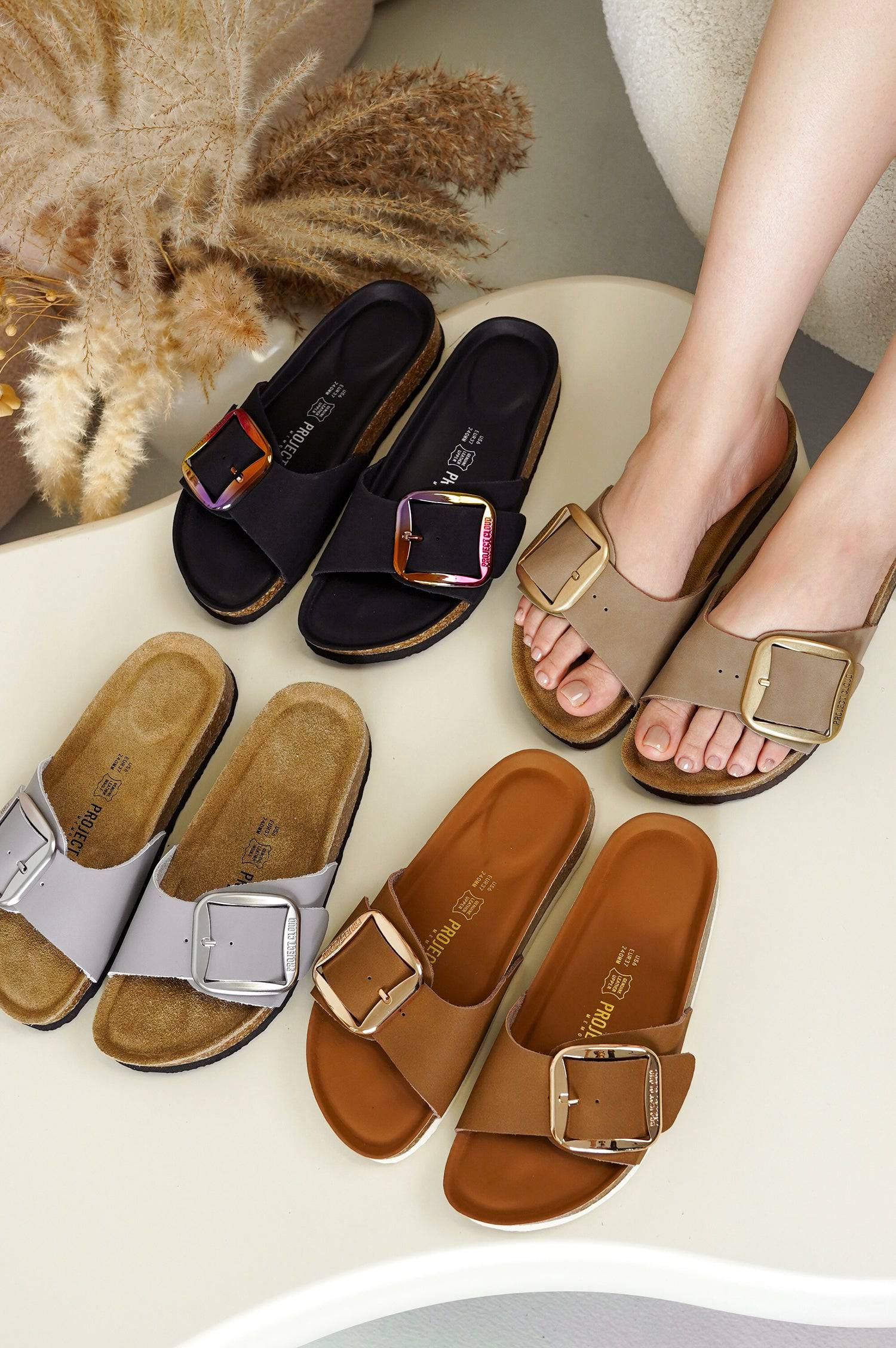 Mykonos | Leather Sandals for Women | Beach Flip Flops | Project Cloud