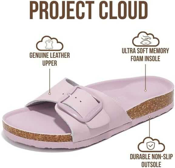 Project Cloud Women's | 100% Genuine Leather Women Sandals | Memory Foam | Lightweight | Non-Slip - Mykonos - Project Cloud - Sandals -Shop Project Cloud premium footwear Now!