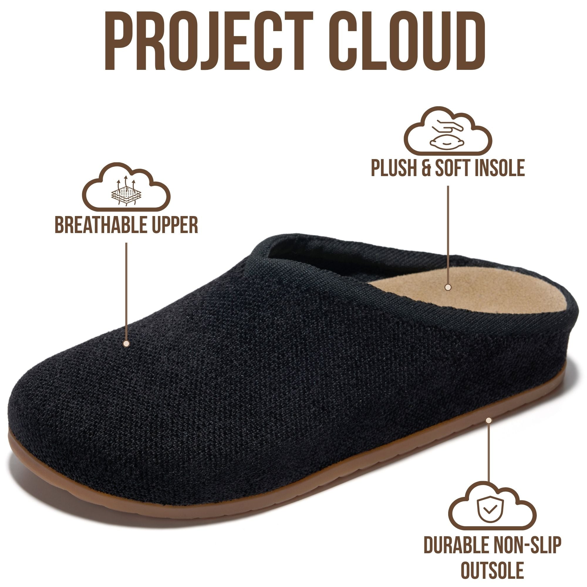 Project Cloud Women's | Genuine Leather Insole Mules | Smart Foam | Lightweight | Non-Slip - Nella