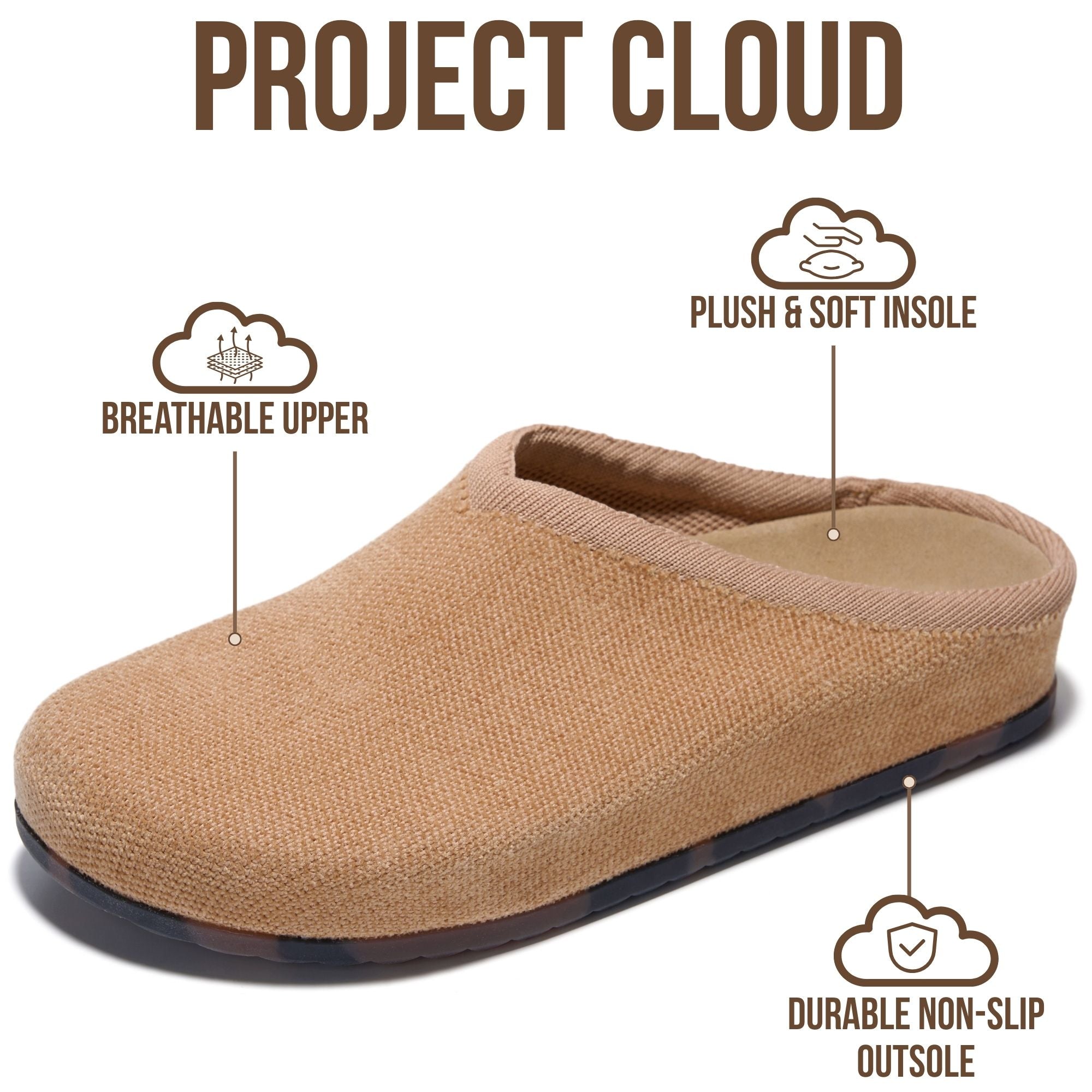 Project Cloud Women's | Genuine Leather Insole Mules | Smart Foam | Lightweight | Non-Slip - Nella