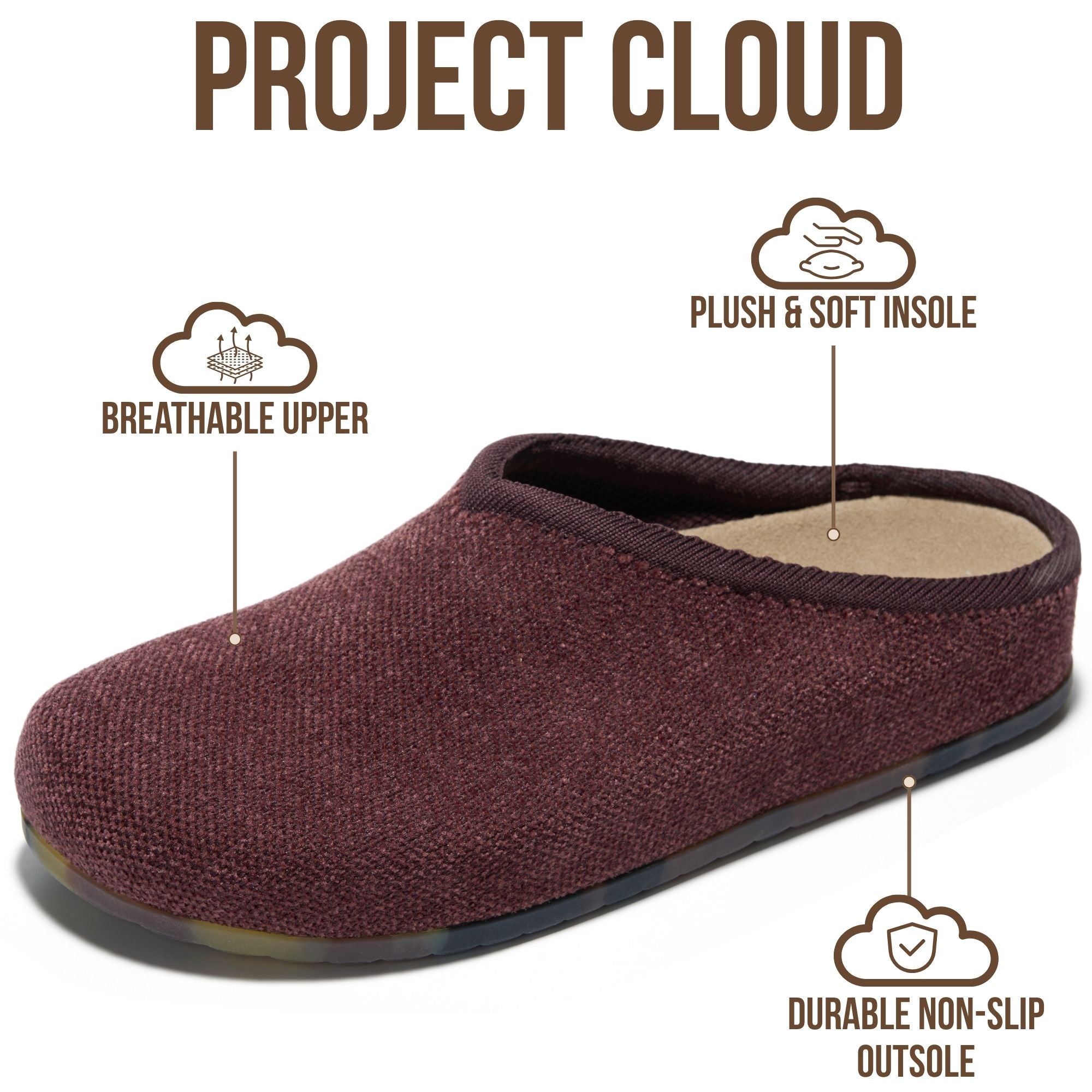 Project Cloud Women's | Genuine Leather Insole Mules | Smart Foam | Lightweight | Non-Slip - Nella