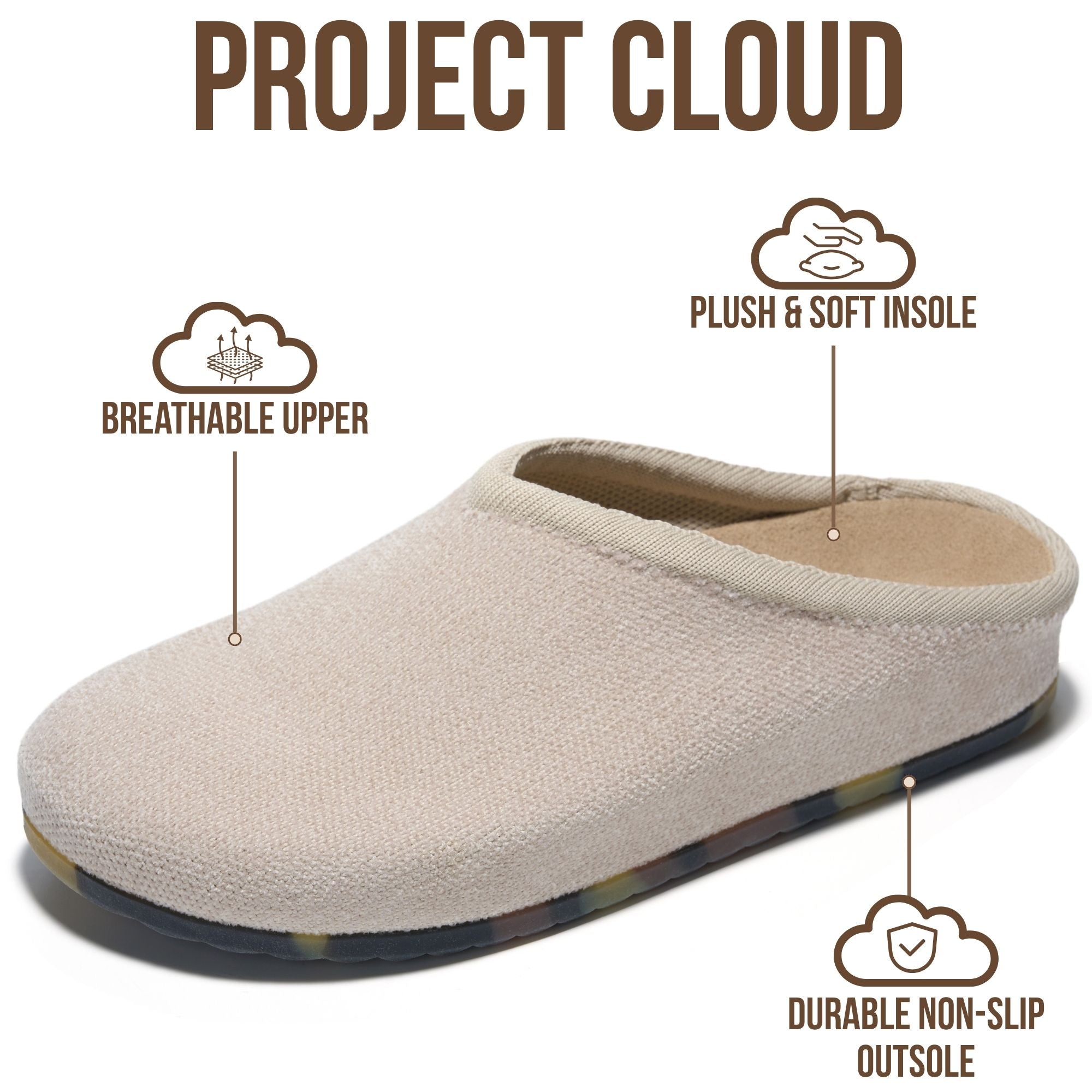 Project Cloud Women's | Genuine Leather Insole Mules | Smart Foam | Lightweight | Non-Slip - Nella