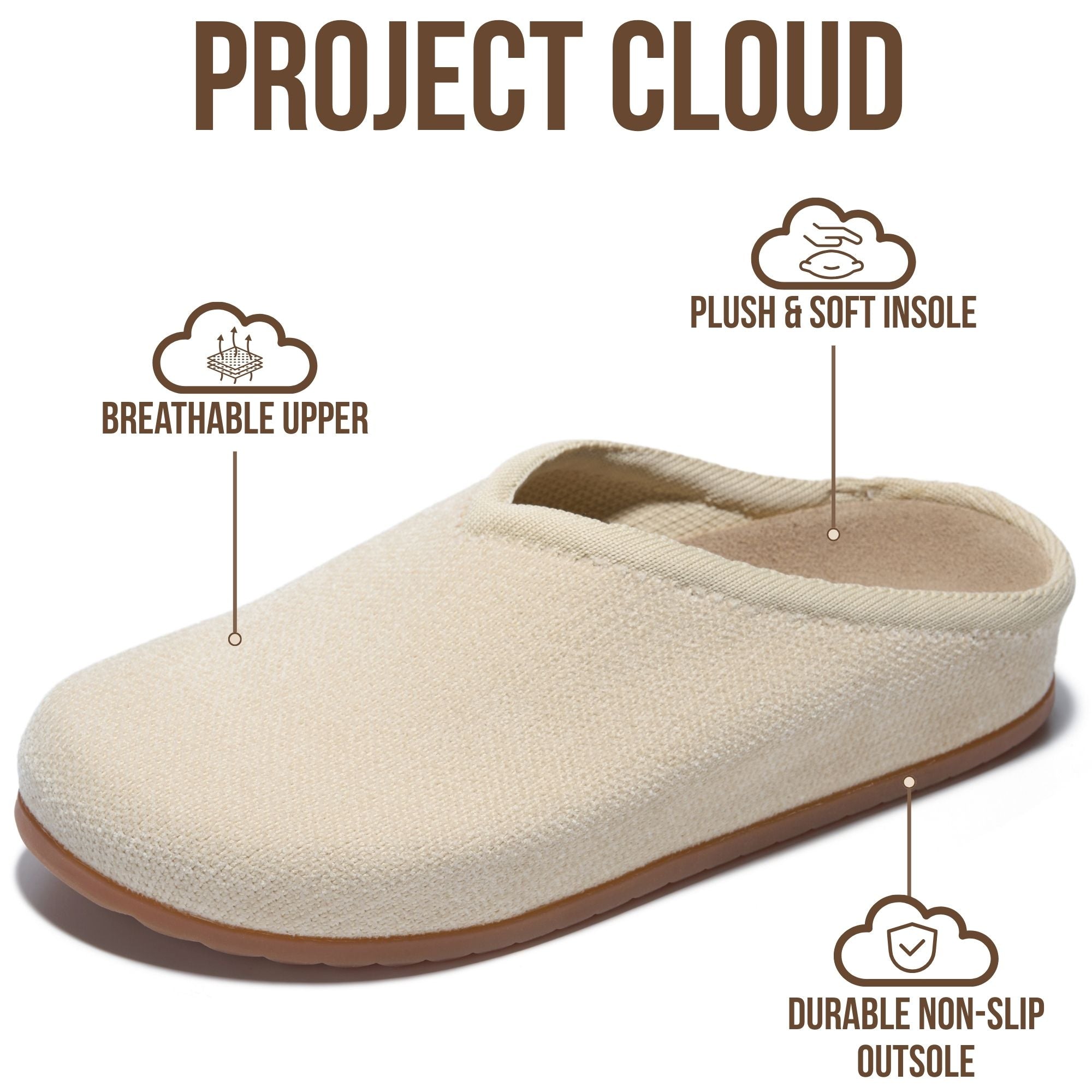 Project Cloud Women's | Genuine Leather Insole Mules | Smart Foam | Lightweight | Non-Slip - Nella