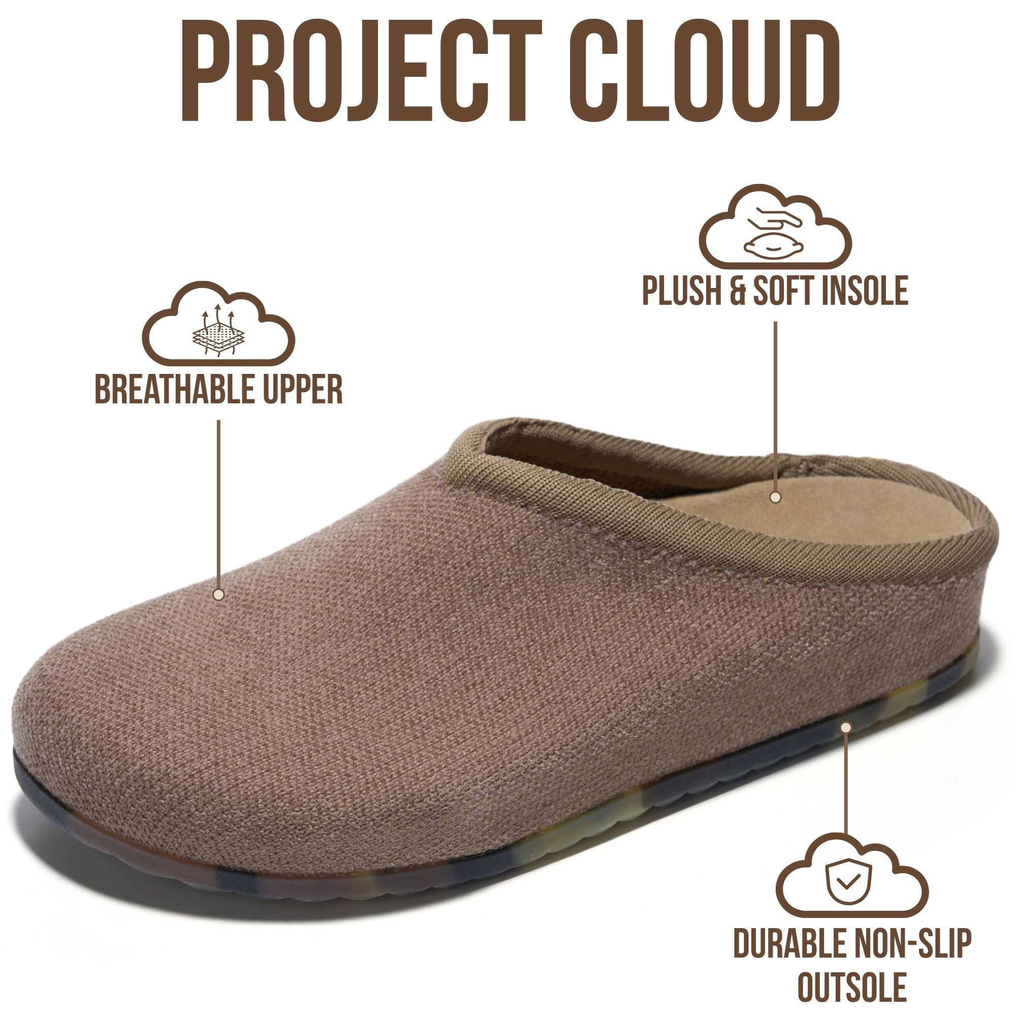 Project Cloud Women's | Genuine Leather Insole Mules | Smart Foam | Lightweight | Non-Slip - Nella
