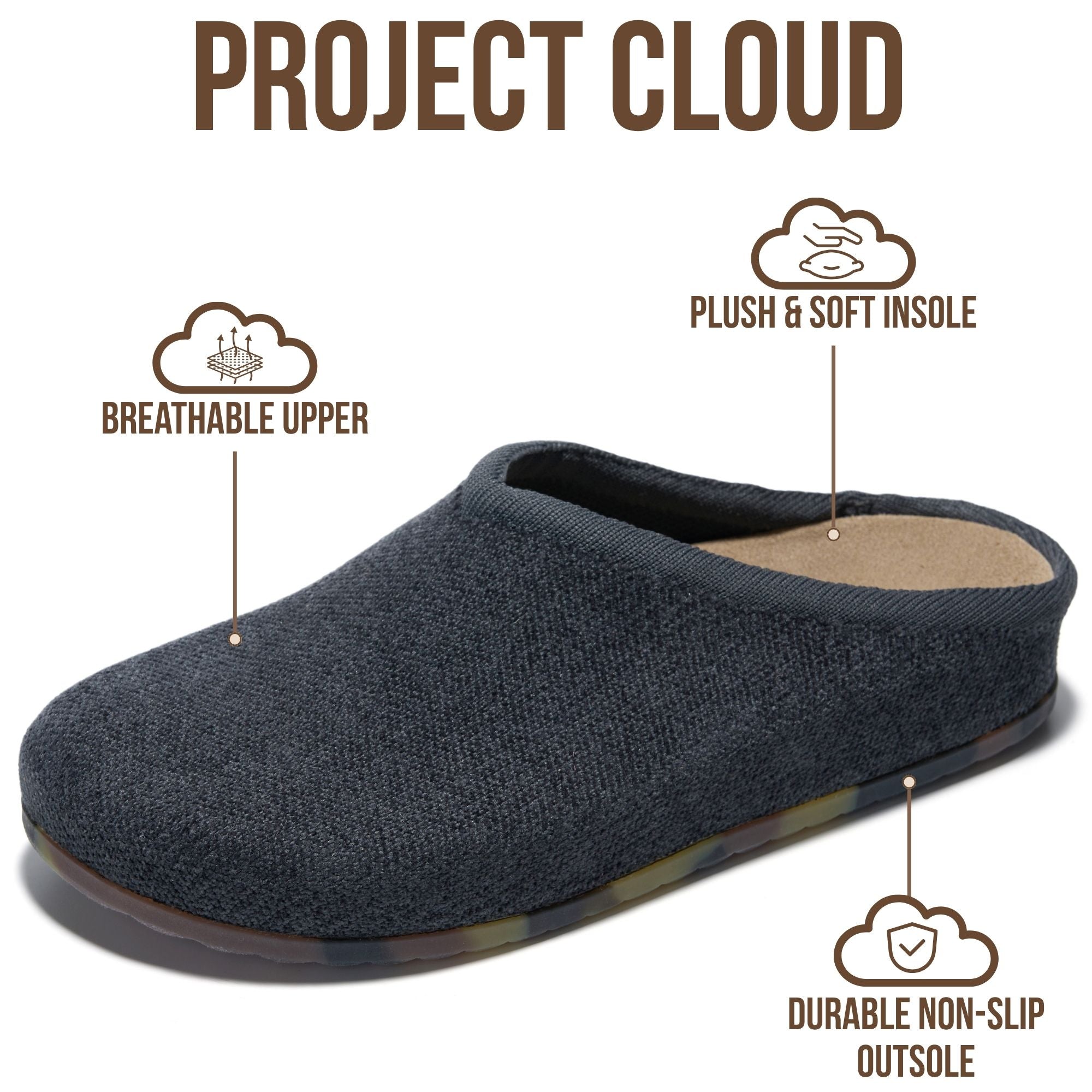 Project Cloud Women's | Genuine Leather Insole Mules | Smart Foam | Lightweight | Non-Slip - Nella