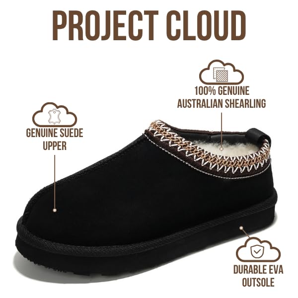 Project Cloud | "Nerita" Genuine Australian Sheepskin Women's Slippers | Memory Foam | Non-Slip