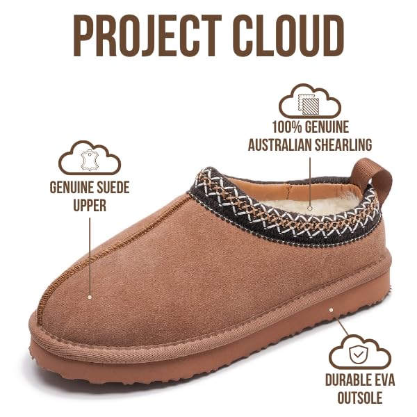 Project Cloud | "Nerita" Genuine Australian Sheepskin Women's Slippers | Memory Foam | Non-Slip