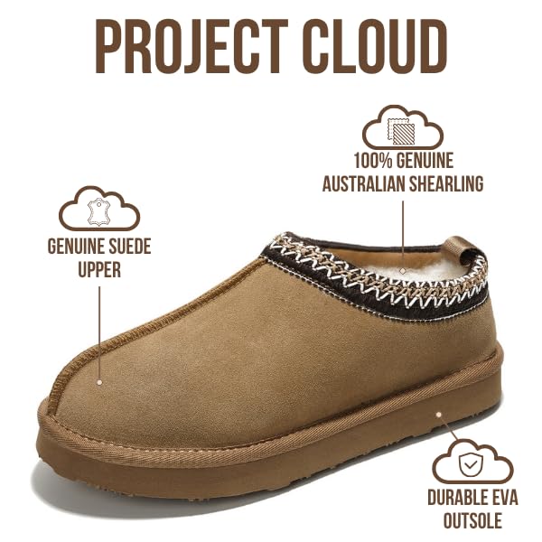 Project Cloud | "Nerita" Genuine Australian Sheepskin Women's Slippers | Memory Foam | Non-Slip