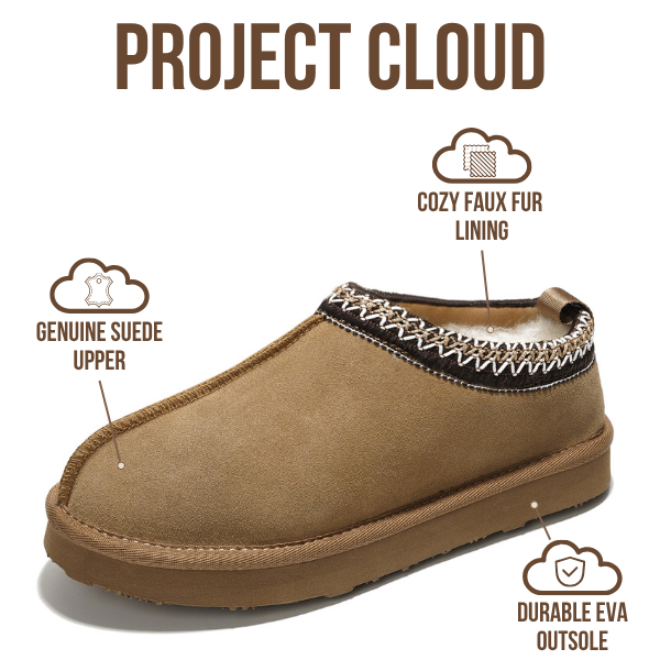 Project Cloud | "Nerita" Genuine Australian Sheepskin Women's Slippers | Memory Foam | Non-Slip