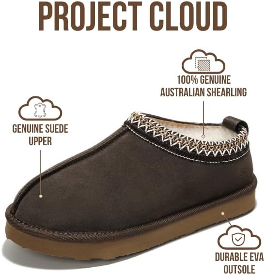 Project Cloud | "Nerita" Genuine Australian Sheepskin Women's Slippers | Memory Foam | Non-Slip
