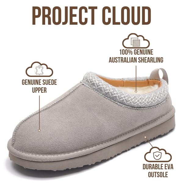 Project Cloud | "Nerita" Genuine Australian Sheepskin Women's Slippers | Memory Foam | Non-Slip