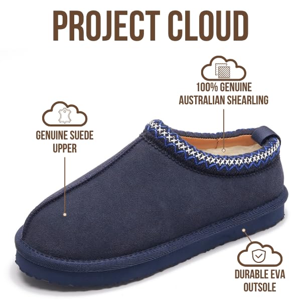 Project Cloud | "Nerita" Genuine Australian Sheepskin Women's Slippers | Memory Foam | Non-Slip