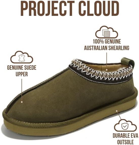 Project Cloud | "Nerita" Genuine Australian Sheepskin Women's Slippers | Memory Foam | Non-Slip