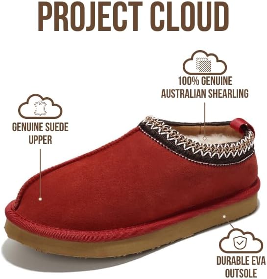 Project Cloud | "Nerita" Genuine Australian Sheepskin Women's Slippers | Memory Foam | Non-Slip