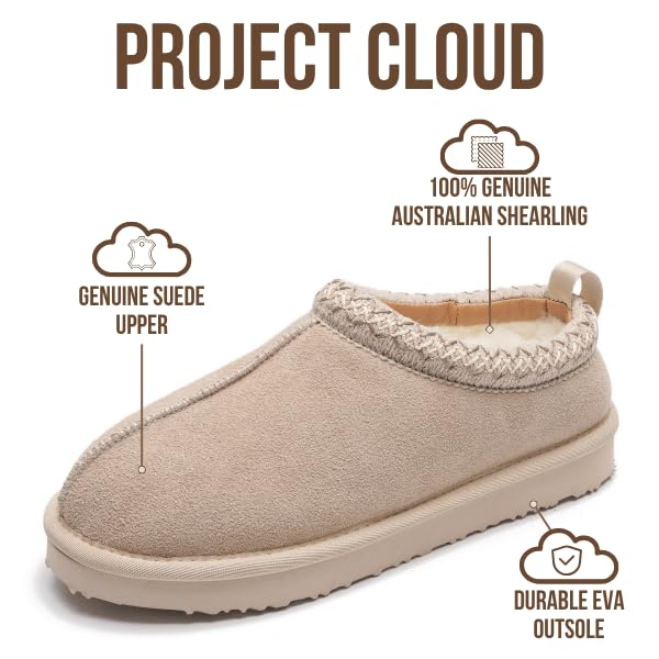 Project Cloud | "Nerita" Genuine Australian Sheepskin Women's Slippers | Memory Foam | Non-Slip