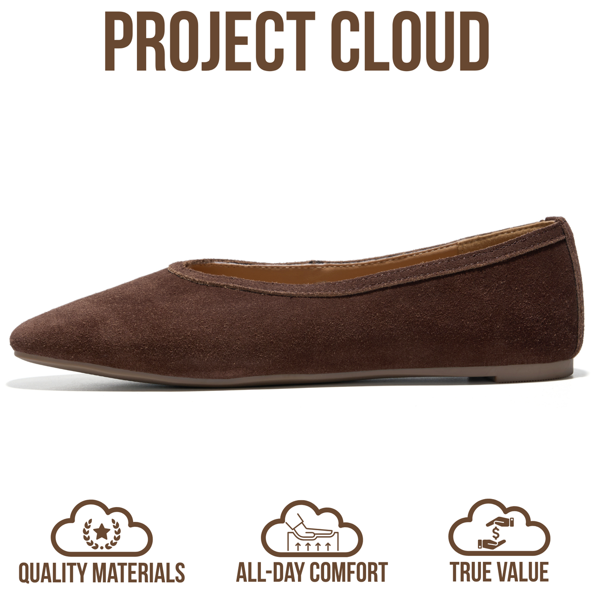 Project Cloud Women's | Genuine Leather Ballet Flats for Women | Memory Foam | Lightweight | Non-Slip - Nikki