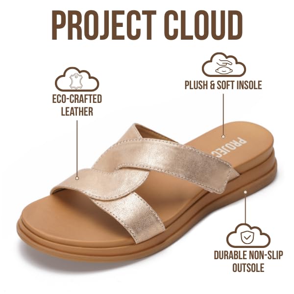 Project Cloud Women's | 100% Genuine Leather Sandals for Women | Lightweight | Non-Slip - Nina - Project Cloud - Sandals -Shop Project Cloud premium footwear Now!