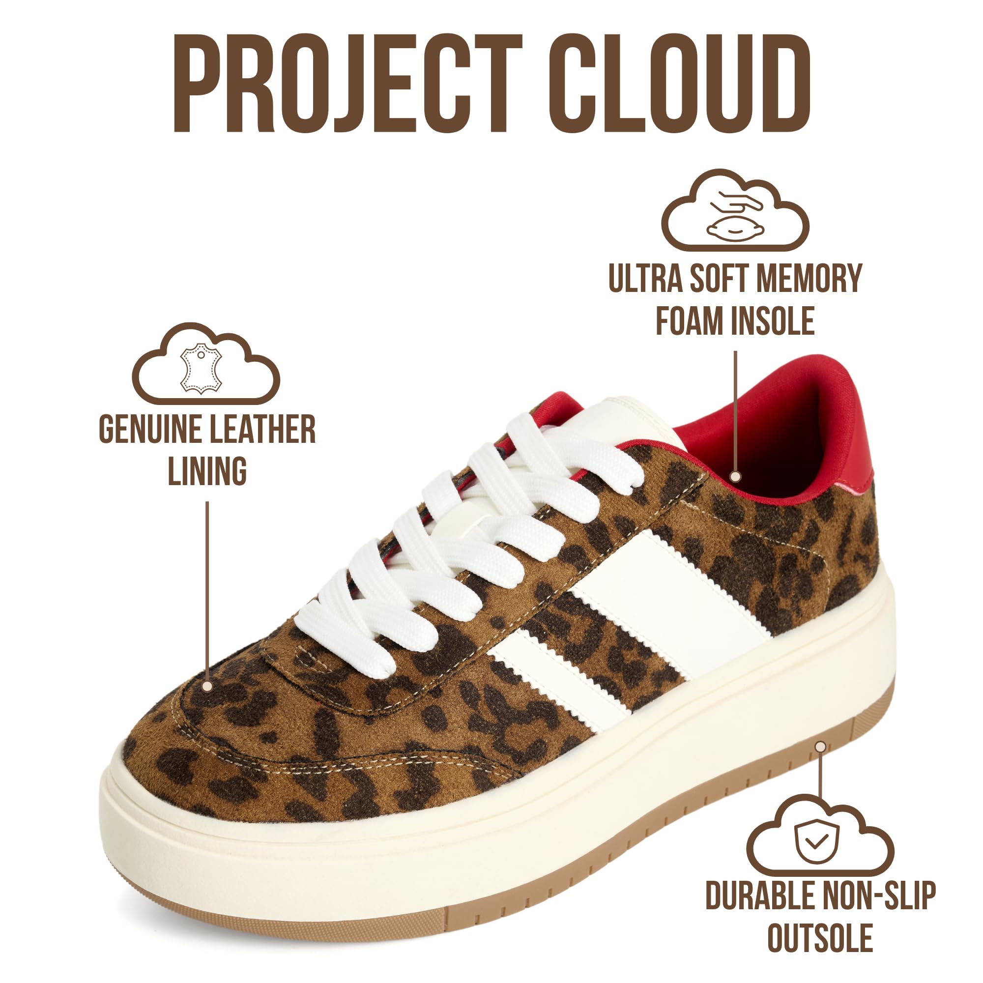Project Cloud para mujer | Zapatillas con cordones | Plantilla de espuma viscoelástica | Antideslizantes - Nita