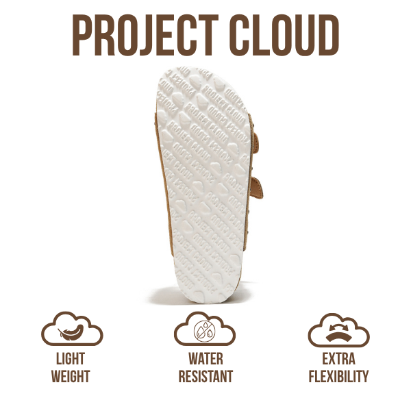 Project Cloud | "Oliy" Genuine Leather Wedge Sandals for Women | Buckle | Lightweight | Non-Slip