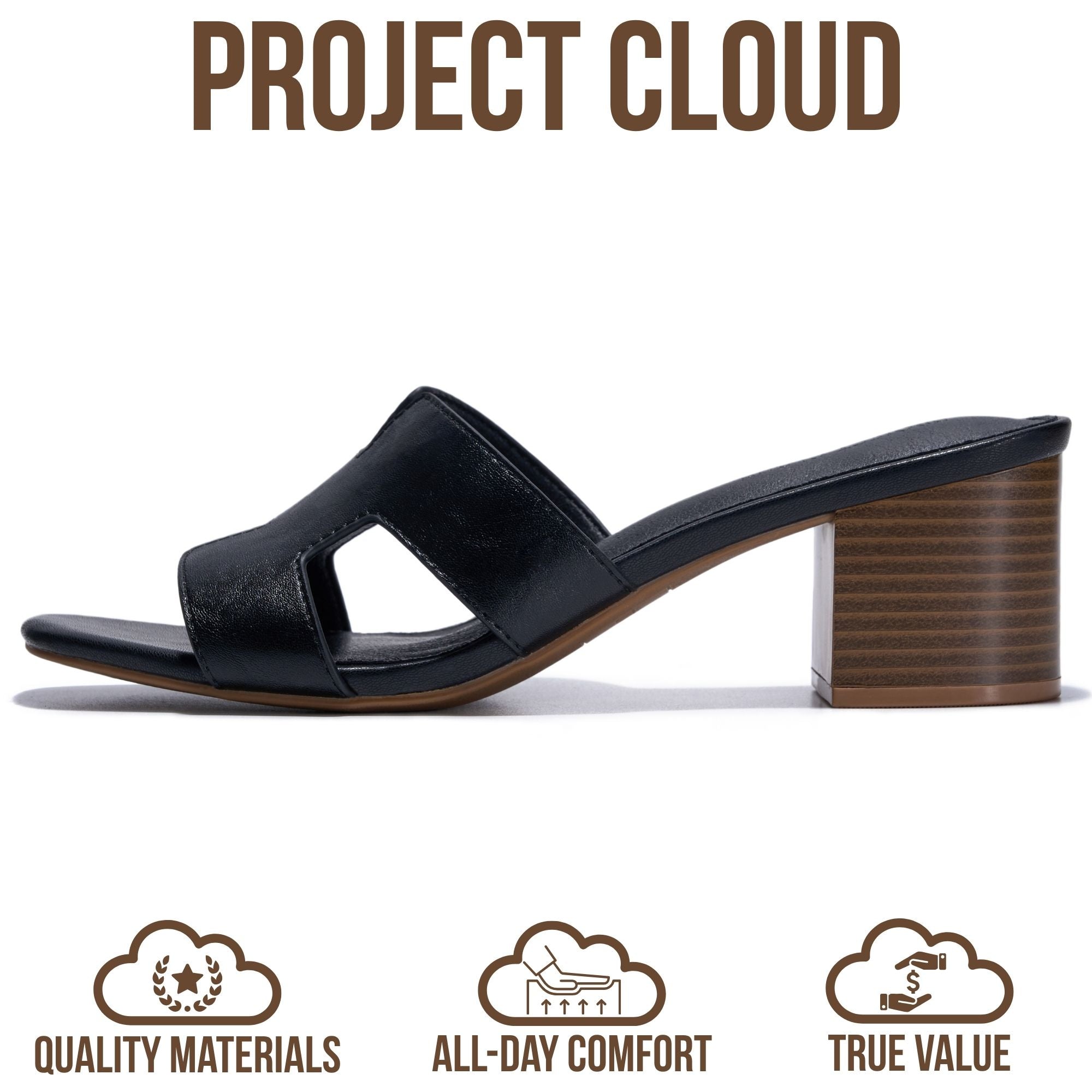 Project Cloud Women's | 100% Genuine Leather Heeled Sandals | Memory Foam | Lightweight | Non-Slip - Opal