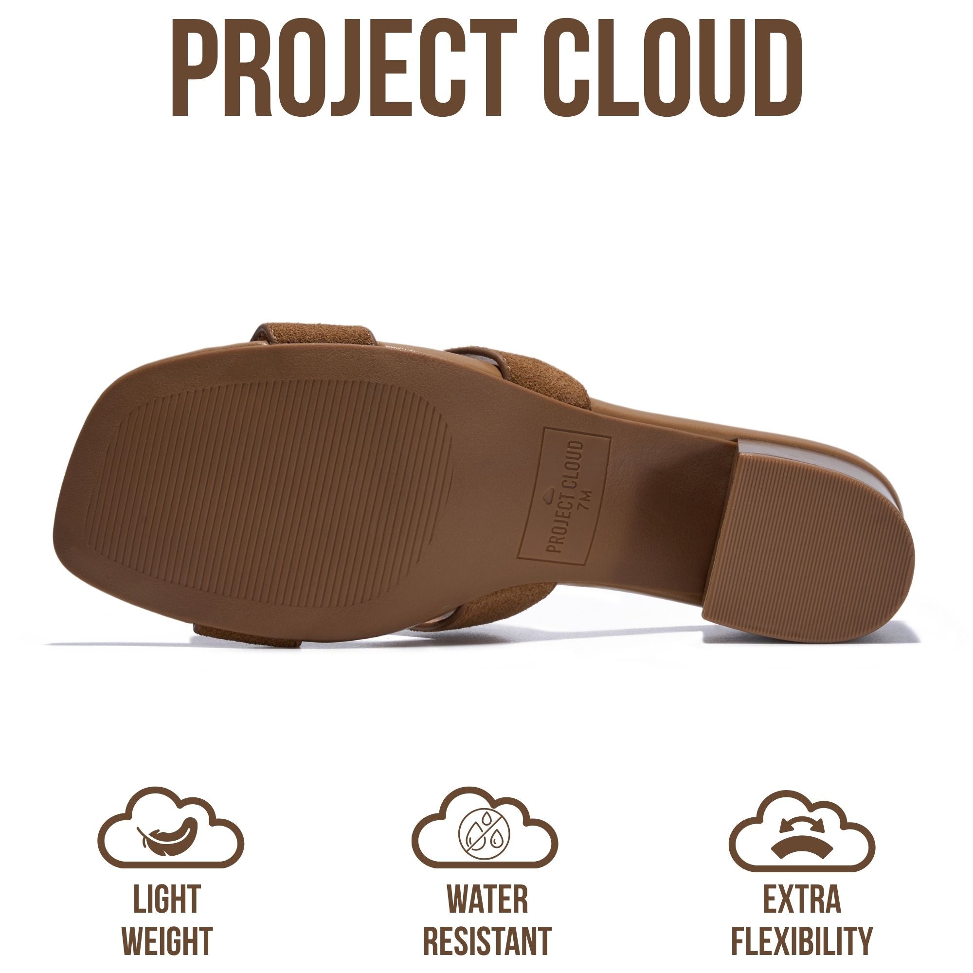 Project Cloud Women's | 100% Genuine Leather Heeled Sandals | Memory Foam | Lightweight | Non-Slip - Opal