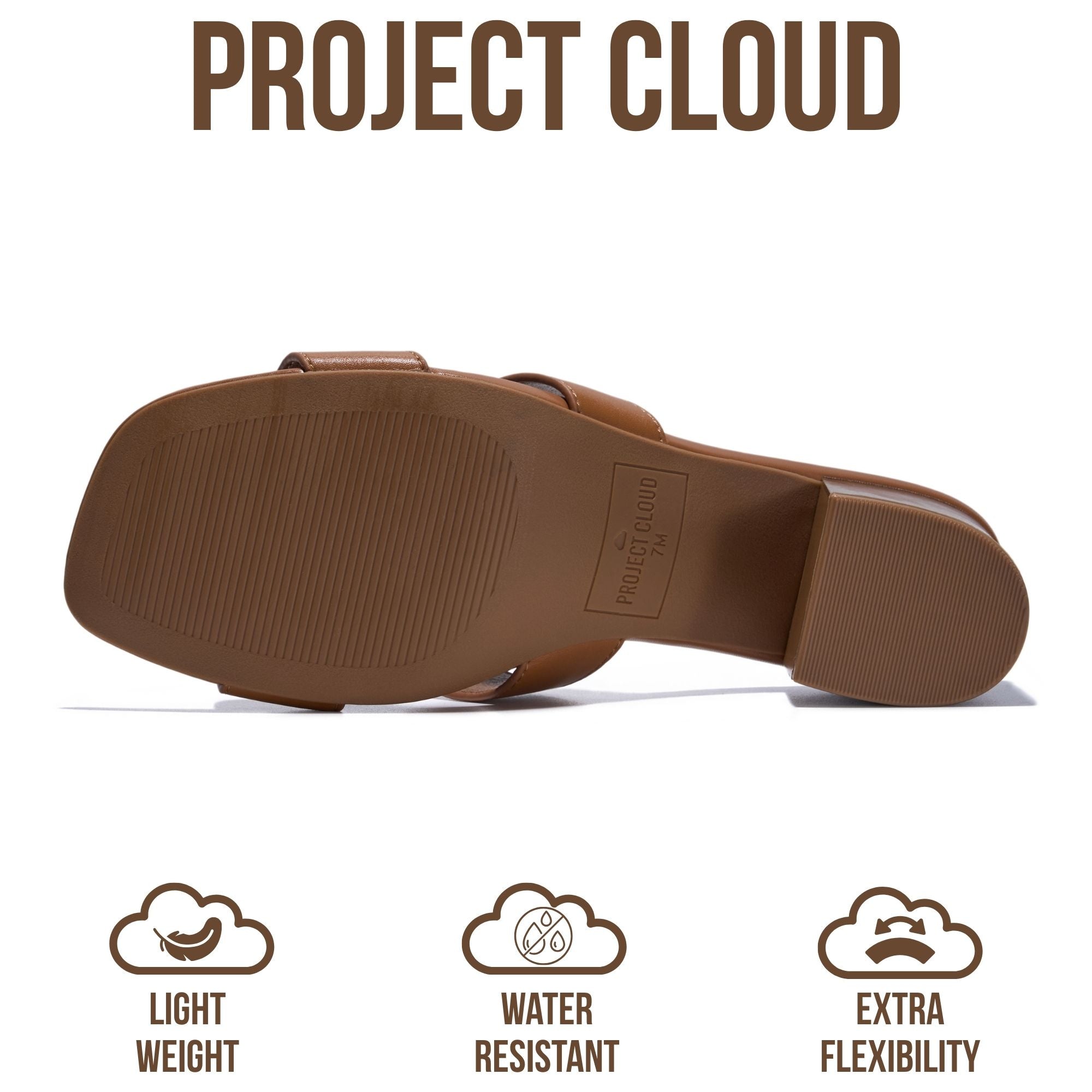 Project Cloud Women's | 100% Genuine Leather Heeled Sandals | Memory Foam | Lightweight | Non-Slip - Opal