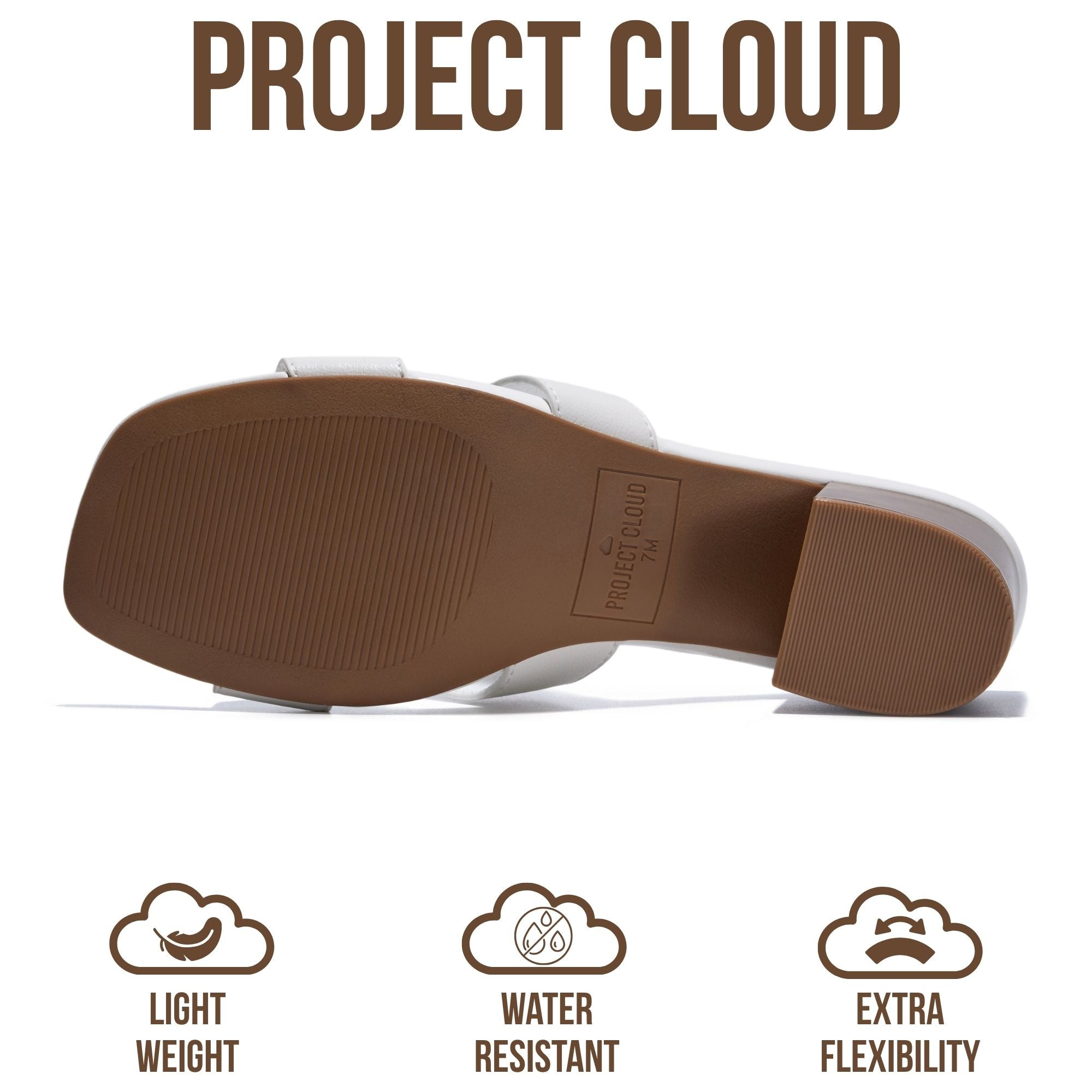Project Cloud Women's | 100% Genuine Leather Heeled Sandals | Memory Foam | Lightweight | Non-Slip - Opal