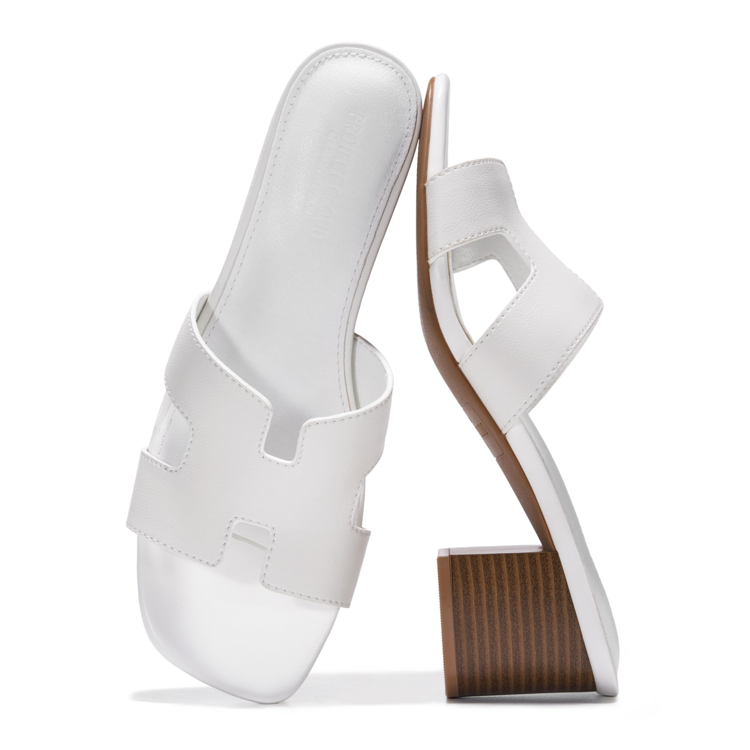 Project Cloud Women's | 100% Genuine Leather Heeled Sandals | Memory Foam | Lightweight | Non-Slip - Opal