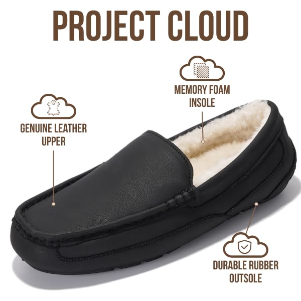 Project Cloud Men's |  Genuine Suede Slippers - Loafers | Memory Foam | Lightweight | Non-Slip - Oswin